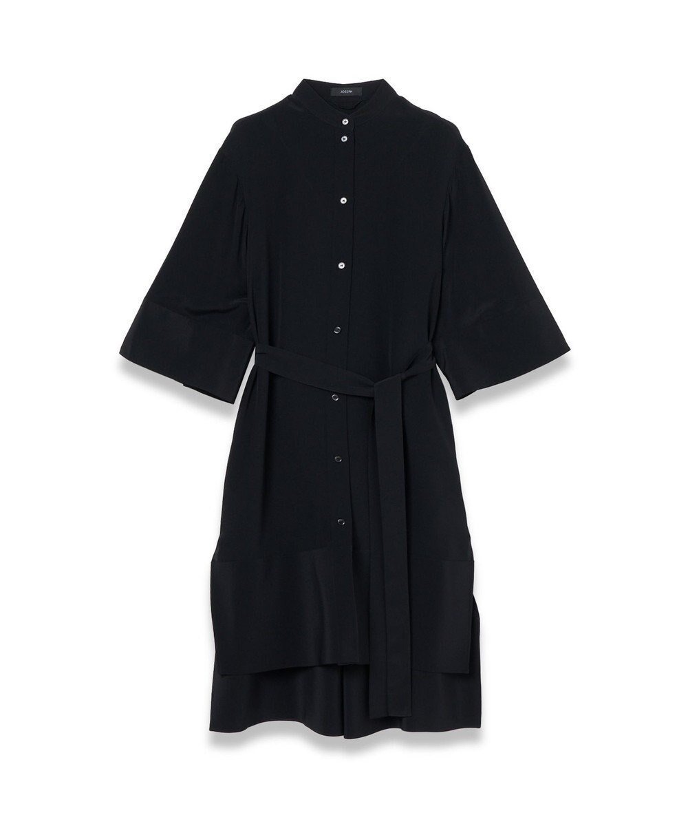 【ジョゼフ/JOSEPH】のクレープ ド ソワ ミディドレス インテリア・キッズ・メンズ・レディースファッション・服の通販 founy(ファニー) 　ファッション　Fashion　レディースファッション　WOMEN　ワンピース　Dress　ドレス　Party Dresses　シルク　Silk　スリーブ　Sleeve　ドレス　Dress　ドレープ　Drape　ワイド　Wide　夏　Summer　春　Spring　S/S・春夏　Ss・Spring/Summer　軽量　Lightweight　Black|ID: prp329100004514002 ipo3291000000031892167