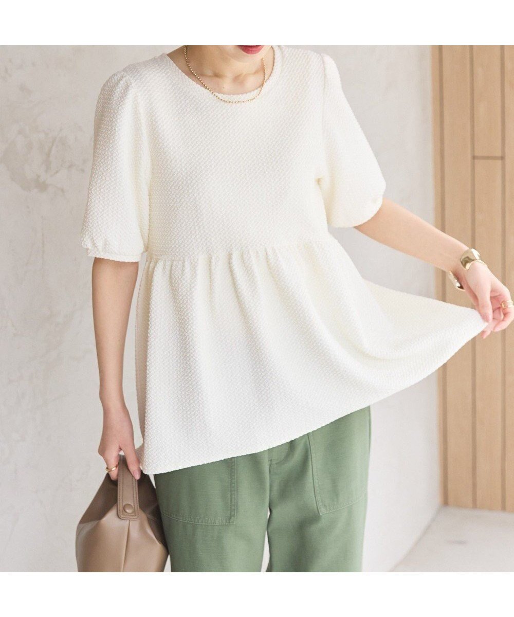 【アメリカンホリック/AMERICAN HOLIC】のフクレジャガードティアードプルオーバー 人気、トレンドファッション・服の通販 founy(ファニー) 　ファッション　Fashion　レディースファッション　WOMEN　トップス・カットソー　Tops/Tshirt　シャツ/ブラウス　Shirts/Blouses　ロング / Tシャツ　T-Shirts　プルオーバー　Pullover　カットソー　Cut and Sewn　おすすめ　Recommend　カットソー　Cut And Sew　ストレッチ　Stretch　スリム　Slim　スリーブ　Sleeve　フェミニン　Feminine　ペプラム　Peplum　ポケット　Pocket　今季　This Season　夏　Summer　春　Spring　S/S・春夏　Ss・Spring/Summer　 other-1|ID: prp329100004514100 ipo3291000000031893069