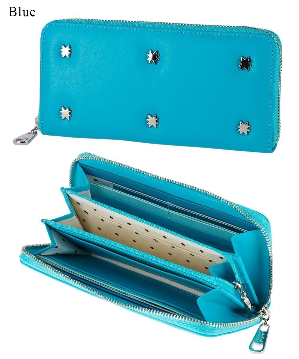 【ツモリチサト キャリー/tsumori chisato CARRY】のスター ラウンドファスナー長財布 インテリア・キッズ・メンズ・レディースファッション・服の通販 founy(ファニー) 　ファッション　Fashion　レディースファッション　WOMEN　財布　Wallets　シルバー　Silver　スタッズ　Studs　スマート　Smart　ポケット　Pocket　ラウンド　Round　ロング　Long　財布　Wallet　ブルー|ID: prp329100004514132 ipo3291000000031893243