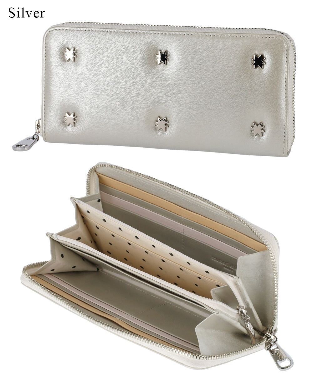 【ツモリチサト キャリー/tsumori chisato CARRY】のスター ラウンドファスナー長財布 インテリア・キッズ・メンズ・レディースファッション・服の通販 founy(ファニー) 　ファッション　Fashion　レディースファッション　WOMEN　財布　Wallets　シルバー　Silver　スタッズ　Studs　スマート　Smart　ポケット　Pocket　ラウンド　Round　ロング　Long　財布　Wallet　シルバー|ID: prp329100004514132 ipo3291000000031893245