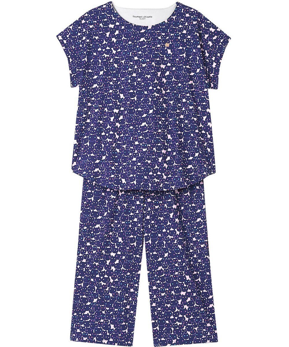 【ツモリチサト スリープ/tsumori chisato SLEEP】のツモリチサト パジャマ 3分袖 半袖 8分丈 綿100%(本体) 天竺素材 レディース UDT157 /ワコール インテリア・キッズ・メンズ・レディースファッション・服の通販 founy(ファニー) 　ファッション　Fashion　レディースファッション　WOMEN　トップス・カットソー　Tops/Tshirt　カラフル　Colorful　ネコ　Cat　パジャマ　Pajamas　ボトム　Bottom　モチーフ　Motif　ワンポイント　One Point　半袖　Short Sleeve　コン|ID: prp329100004514174 ipo3291000000031893523