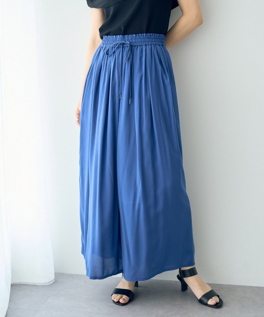 【イェッカ ヴェッカ/YECCA VECCA】のシルキータックワイドパンツ インテリア・キッズ・メンズ・レディースファッション・服の通販 founy(ファニー) 　ファッション　Fashion　レディースファッション　WOMEN　パンツ　Pants　ギャザー　Gather　シャーリング　Shirring　フィット　Fit　ポケット　Pocket　ワイド　Wide　夏　Summer　春　Spring　S/S・春夏　Ss・Spring/Summer　Blue|ID: prp329100004514180 ipo3291000000031893562