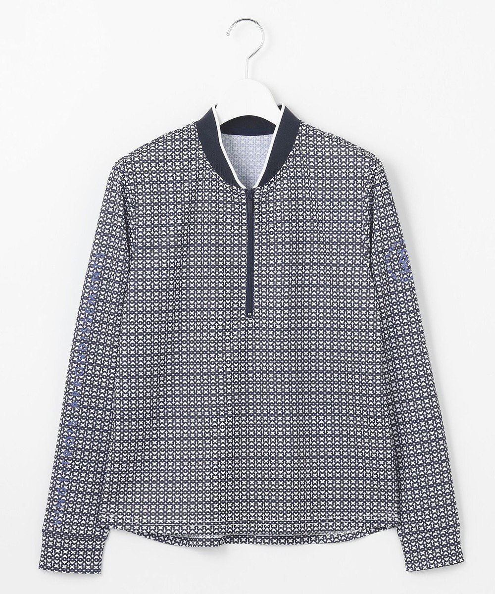 【23区 ゴルフ/NIJYUSANKU GOLF】の【WOMEN】サンベールメッシュ モノグラムハーフジップ UVカット 紫外線対策 吸水速乾 インテリア・キッズ・メンズ・レディースファッション・服の通販 founy(ファニー) 　ファッション　Fashion　レディースファッション　WOMEN　トップス・カットソー　Tops/Tshirt　シャツ/ブラウス　Shirts/Blouses　ロング / Tシャツ　T-Shirts　カットソー　Cut and Sewn　インナー　Inner　春　Spring　カットソー　Cut And Sew　吸水　Water Absorption　軽量　Lightweight　スタイリッシュ　Stylish　ストレッチ　Stretch　バランス　Balance　フロント　Front　ブロック　Block　メッシュ　Mesh　S/S・春夏　Ss・Spring/Summer　夏　Summer　ゴルフ　Golf　ネイビー系5|ID: prp329100004514206 ipo3291000000031935259