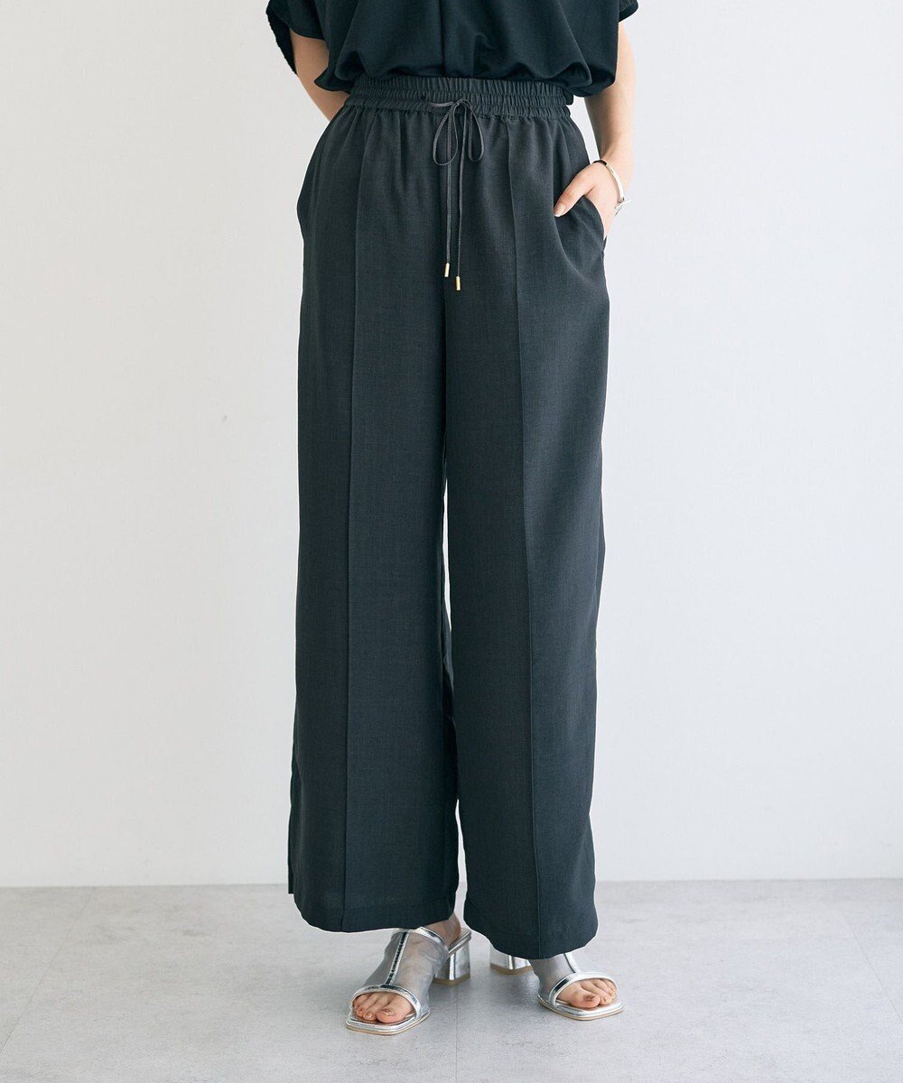 【イェッカ ヴェッカ/YECCA VECCA】のサラサライージーワイドパンツ インテリア・キッズ・メンズ・レディースファッション・服の通販 founy(ファニー) 　ファッション　Fashion　レディースファッション　Fashion for Women　パンツ　Pants & Trousers　おすすめ　Recommended / Our Picks　センター　Center, Center Line　ポケット　Pocket, Pocket Detail　ワイド　Wide, Wide Fit　夏　Summer　春　Spring　S/S・春夏　SS, Spring/Summer, Warm Season　Charcoal Gray|ID: prp329100004514228 ipo3291000000034008886