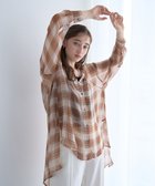 【イェッカ ヴェッカ/YECCA VECCA】のシアーチェック柄ロングシャツ Orange|ID: prp329100004514233 ipo3291000000031893814
