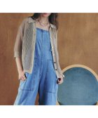 【イェッカ ヴェッカ/YECCA VECCA】のペーパーヤーン衿付きメッシュカーディガン Beige|ID: prp329100004514242 ipo3291000000031893861
