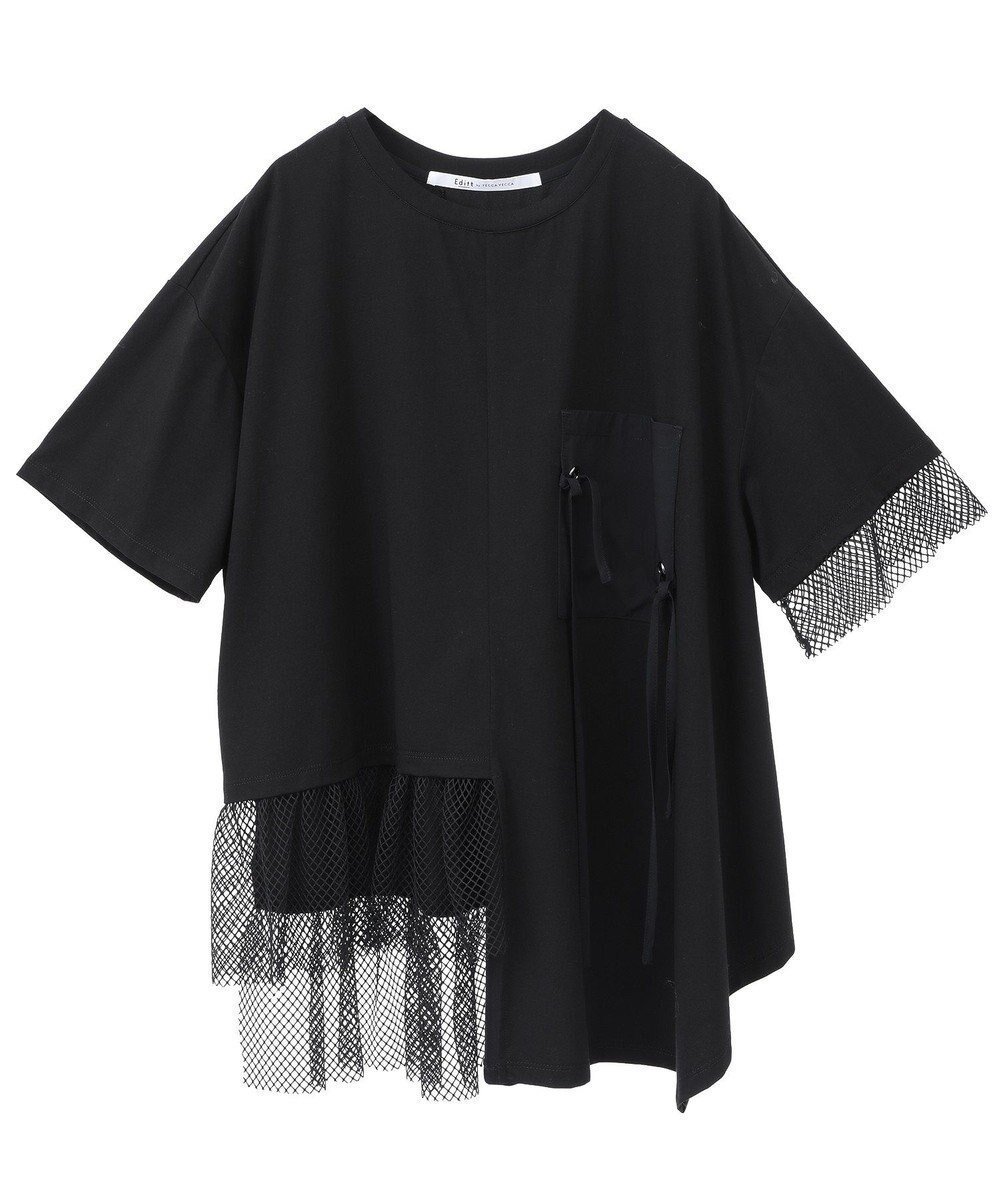 【イェッカ ヴェッカ/YECCA VECCA】のポケットアシメデザインTee インテリア・キッズ・メンズ・レディースファッション・服の通販 founy(ファニー) 　ファッション　Fashion　レディースファッション　WOMEN　トップス・カットソー　Tops/Tshirt　シャツ/ブラウス　Shirts/Blouses　ロング / Tシャツ　T-Shirts　カットソー　Cut and Sewn　おすすめ　Recommend　アシンメトリー　Asymmetry　カットソー　Cut And Sew　ポケット　Pocket　メッシュ　Mesh　夏　Summer　春　Spring　S/S・春夏　Ss・Spring/Summer　Black|ID: prp329100004514260 ipo3291000000031893951