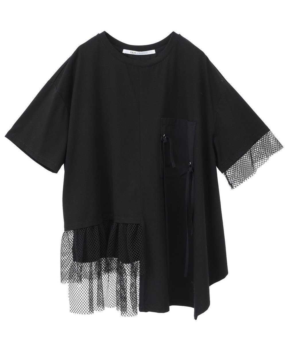 【イェッカ ヴェッカ/YECCA VECCA】のポケットアシメデザインTee インテリア・キッズ・メンズ・レディースファッション・服の通販 founy(ファニー) 　ファッション　Fashion　レディースファッション　Ladies' Fashion Online　トップス・カットソー　Tops/Tshirt　シャツ/ブラウス　Shirts/Blouses　ロング / Tシャツ　T-Shirts　カットソー　Cut and Sewn　おすすめ　Recommend　アシンメトリー　Asymmetry　カットソー　Cut And Sew　ポケット　Pocket　メッシュ　Mesh　夏　Summer　春　Spring　S/S・春夏　Ss・Spring/Summer　Black|ID: prp329100004514260 ipo3291000000032590222