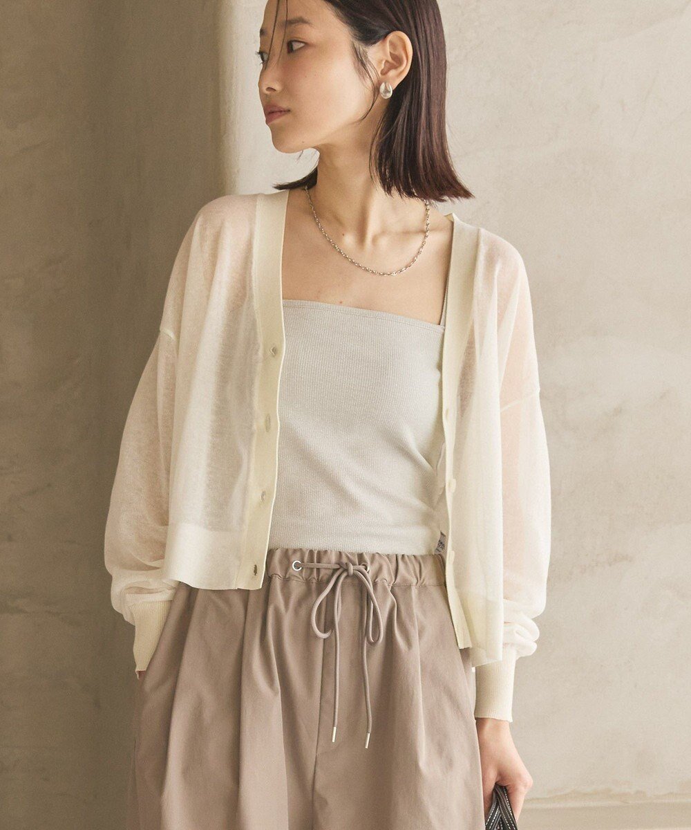 【アメリカンホリック/AMERICAN HOLIC】のウォッシャブルショート丈シアーカーディガン インテリア・キッズ・メンズ・レディースファッション・服の通販 founy(ファニー) ファッション Fashion レディースファッション Fashion for Women トップス・カットソー Cut & Sew Tops カーディガン・羽織り Layered Style Cardigans カーディガン Cardigan, Knitwear ショート Short, Short Length トレンド Trend, Trending Now ポケット Pocket, Pocket Detail 夏 Summer 春 Spring S/S・春夏 SS, Spring/Summer, Warm Season 楽ちん Easy Fit, Comfortable Ivory|ID: prp329100004514287 ipo3291000000033643214