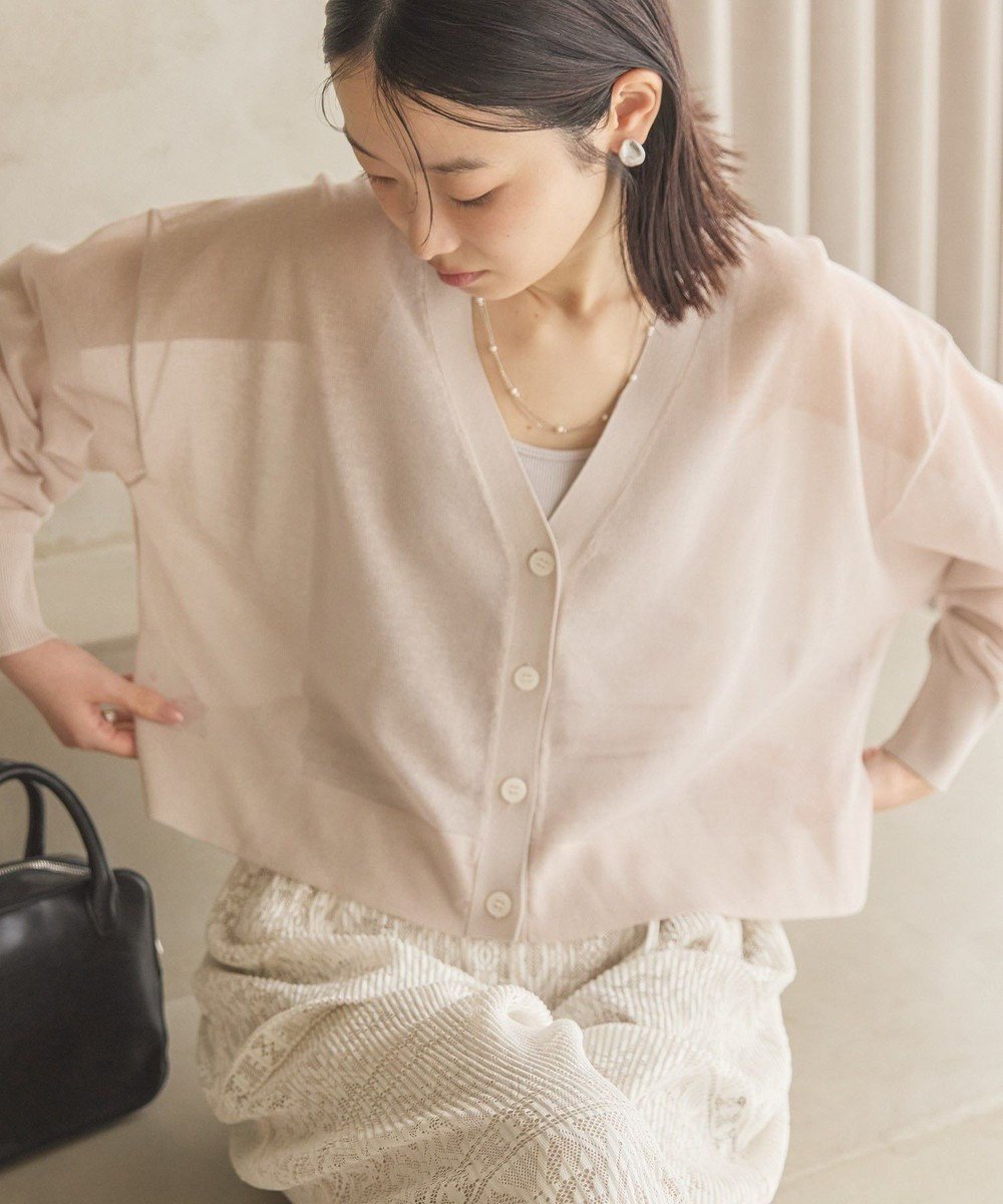 【アメリカンホリック/AMERICAN HOLIC】のウォッシャブルショート丈シアーカーディガン インテリア・キッズ・メンズ・レディースファッション・服の通販 founy(ファニー) ファッション Fashion レディースファッション Fashion for Women トップス・カットソー Cut & Sew Tops カーディガン・羽織り Layered Style Cardigans カーディガン Cardigan, Knitwear ショート Short, Short Length トレンド Trend, Trending Now ポケット Pocket, Pocket Detail 夏 Summer 春 Spring S/S・春夏 SS, Spring/Summer, Warm Season 楽ちん Easy Fit, Comfortable Light Beige|ID: prp329100004514287 ipo3291000000033643220