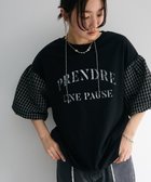 【グリーンパークス/Green Parks】のチェックバルーンスリーブロゴチュニック Black|ID: prp329100004514315 ipo3291000000031894256