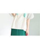 【グリーンパークス/Green Parks】のチェックバルーンスリーブロゴチュニック Ecru|ID: prp329100004514315 ipo3291000000031894259