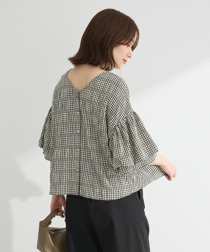 【グリーンパークス/Green Parks】の前後2way袖バルーンギンガムチェックブラウス インテリア・キッズ・メンズ・レディースファッション・服の通販 founy(ファニー) https://founy.com/ ファッション Fashion レディースファッション Fashion for Women トップス・カットソー Cut & Sew Tops シャツ・ブラウス・オフィスカジュアル Elegant Blouses & Button-Ups ギンガム Gingham, Gingham Fabric チェック Check, Plaid, Tartan バルーン Balloon, Balloon Silhouette フェミニン Feminine, Girly ボトム Bottoms, Lower Wear ポケット Pocket, Pocket Detail 夏 Summer 春 Spring S/S・春夏 SS, Spring/Summer, Warm Season |ID: prp329100004514318 ipo3291000000032738980
