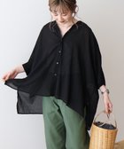 【アメリカンホリック/AMERICAN HOLIC】の接触冷感Vネックシアー半袖BIGシャツ Black|ID: prp329100004514326 ipo3291000000031894309
