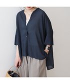 【アメリカンホリック/AMERICAN HOLIC】の接触冷感Vネックシアー半袖BIGシャツ Navy|ID: prp329100004514326 ipo3291000000031894313