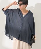 【アメリカンホリック/AMERICAN HOLIC】の【接触冷感】Vネックシアー半袖BIGシャツ Navy|ID: prp329100004514326 ipo3291000000032193698