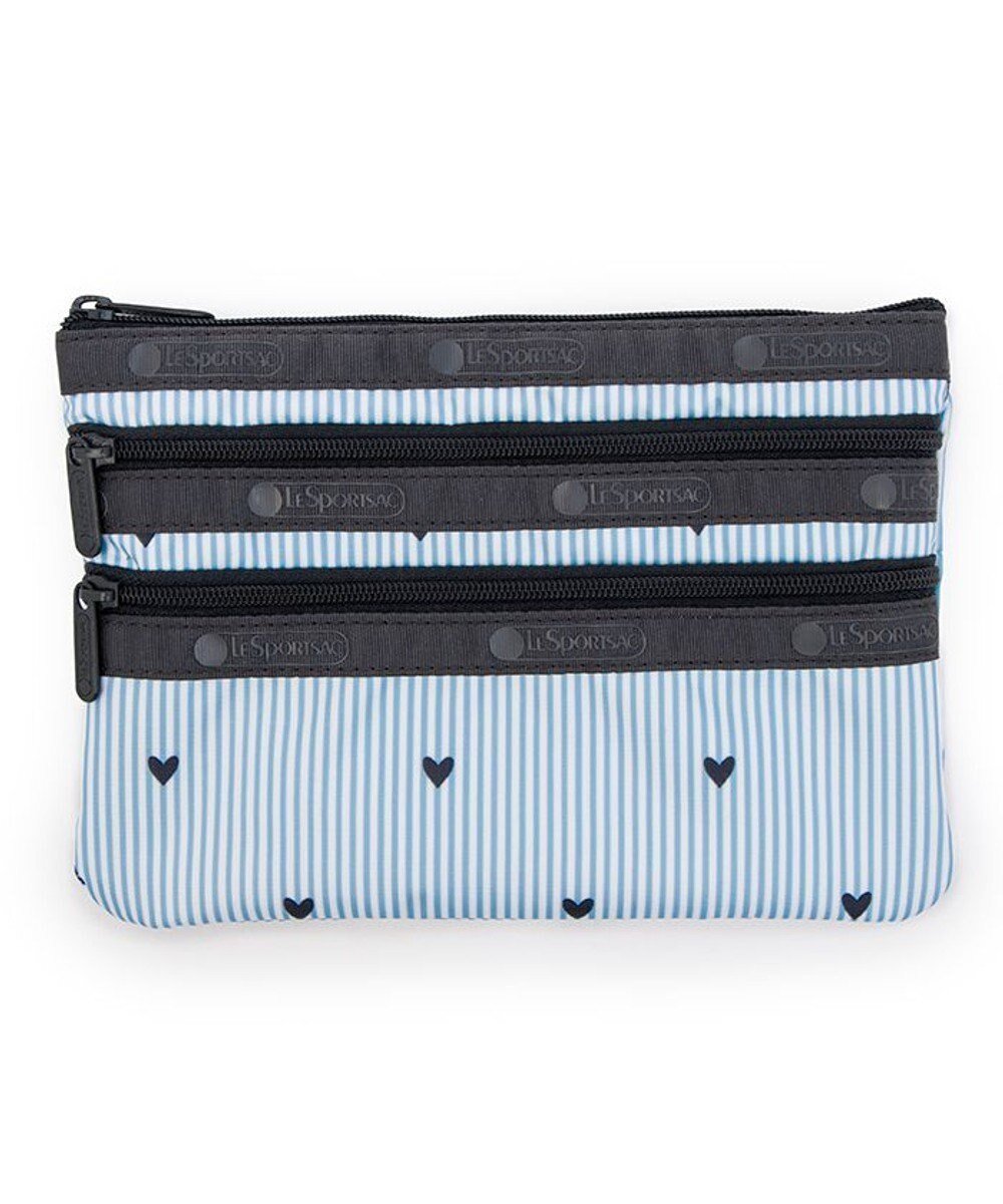 【レスポートサック/LeSportsac】の3ZIP COSMETIC/フレッシュブラックハーツ 人気、トレンドファッション・服の通販 founy(ファニー) 　ファッション　Fashion　レディースファッション　WOMEN　財布　Wallets　ポーチ　Pouches　ストライプ　Stripe　スリム　Slim　フラット　Flat　プリント　Print　ポケット　Pocket　ポーチ　Pouch　旅行　Travel　財布　Wallet　 other-1|ID: prp329100004514431 ipo3291000000031894890