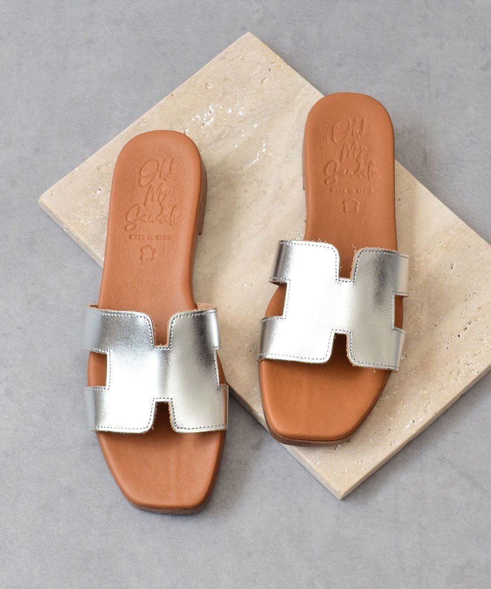 【インター ショシュール/INTER-CHAUSSURES】の【Oh my Sandals】スクエアトウフラットミュールサンダル インテリア・キッズ・メンズ・レディースファッション・服の通販 founy(ファニー) 　ファッション　Fashion　レディースファッション　Ladies' Fashion Online　サンダル　Sandals　シンプル　Simple　再入荷　Restock/Back In Stock/Re Arrival　夏　Summer　春　Spring　S/S・春夏　Ss・Spring/Summer　シルバー|ID: prp329100004514471 ipo3291000000032675619