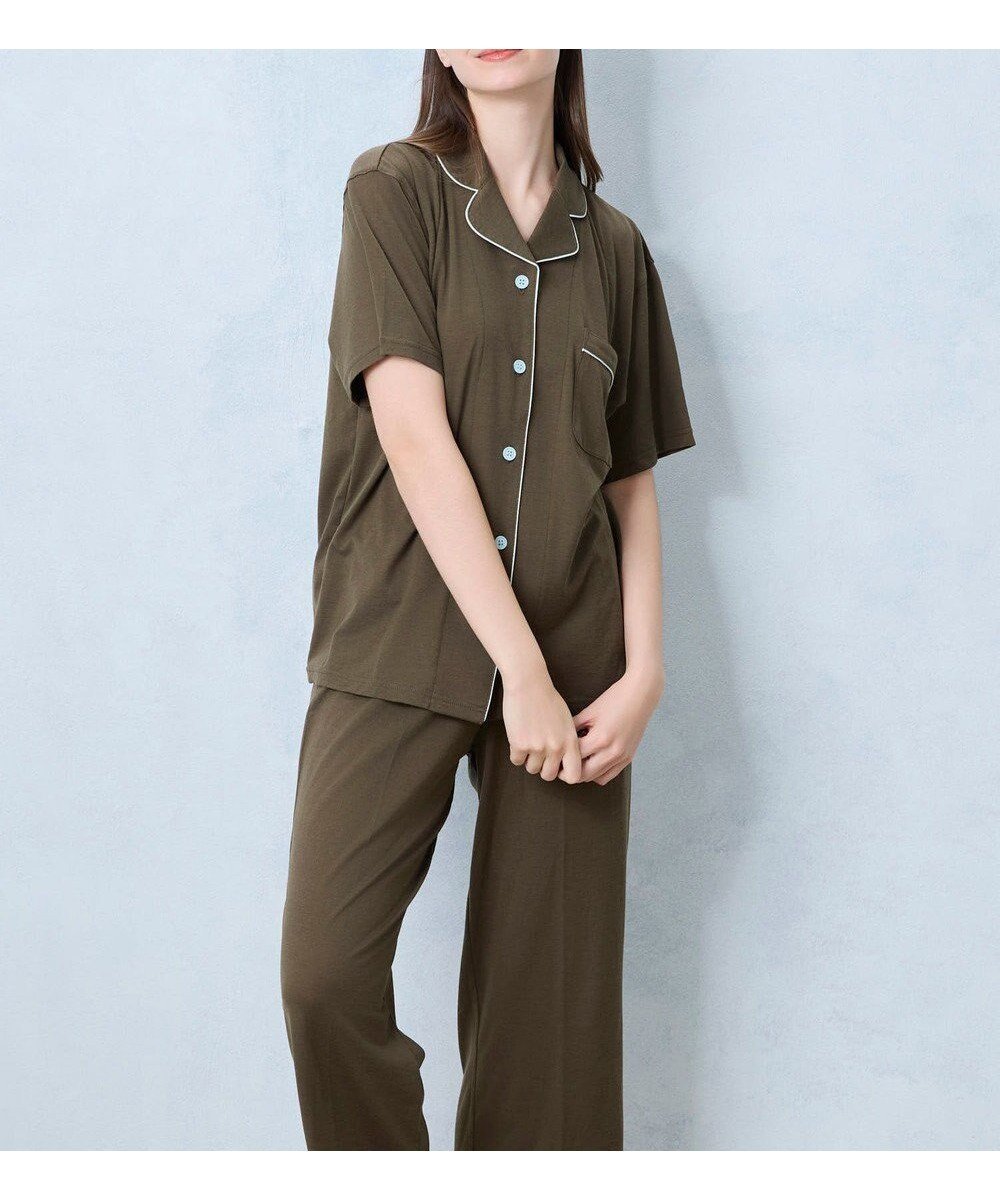 【ウンナナクール/une nana cool】の【綿100%】強撚天竺半袖パジャマ MADE WITH LIBERTY FABRIC インテリア・キッズ・メンズ・レディースファッション・服の通販 founy(ファニー) 　ファッション　Fashion　レディースファッション　WOMEN　トップス・カットソー　Tops/Tshirt　コンパクト　Compact　なめらか　Smooth　パイピング　Piping　パジャマ　Pajamas　プリント　Print　半袖　Short Sleeve　リラックス　Relax　NEW・新作・新着・新入荷　New Arrivals　おすすめ　Recommend　旅行　Travel　OV|ID: prp329100004514491 ipo3291000000031895188