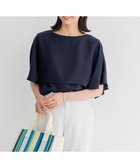 【23区/NIJYUSANKU】の【洗える/好評につき新色追加】ストレッチジョーゼットリブコンビ レイヤー カットソー ネイビー系|ID: prp329100004514592 ipo3291000000031895790