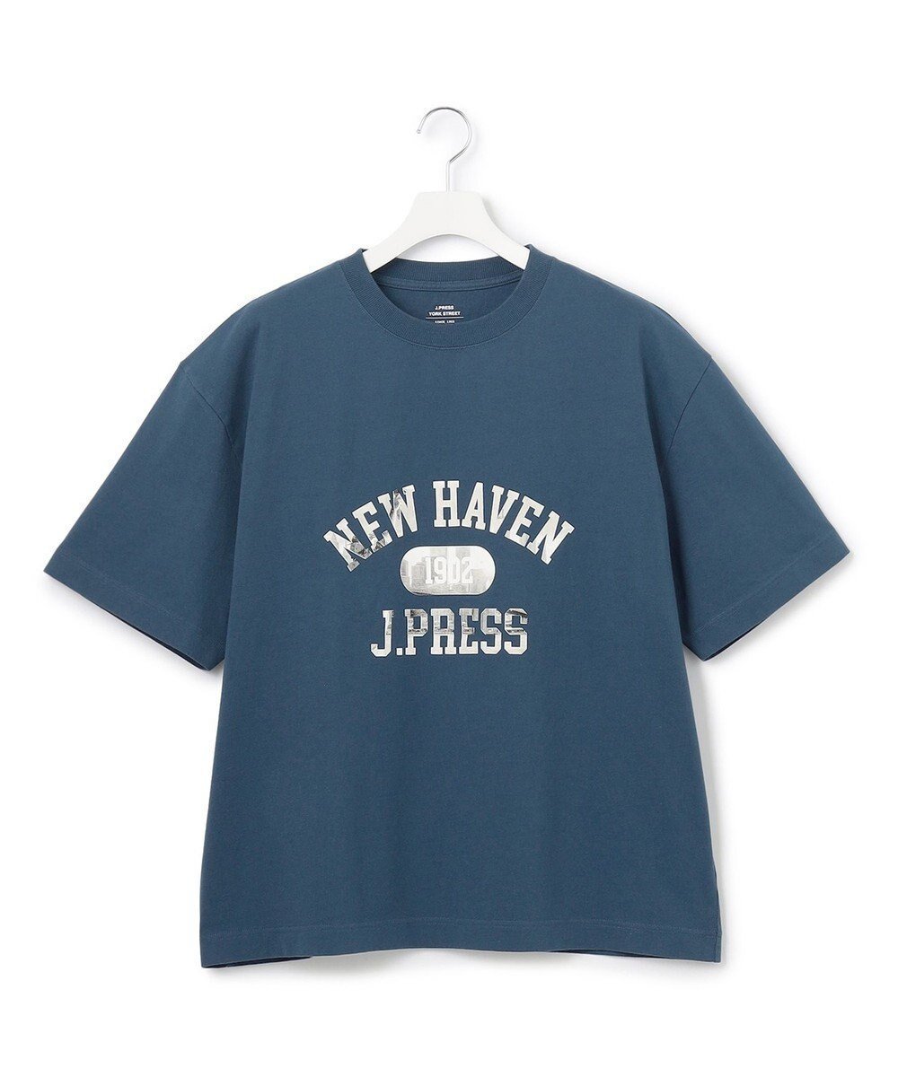【ジェイプレスヨークストリート/J.PRESS YORK STREET】の【UNISEX】フォトプリント Tシャツ ”College Logo” インテリア・キッズ・メンズ・レディースファッション・服の通販 founy(ファニー) 　ファッション　Fashion　レディースファッション　WOMEN　トップス・カットソー　Tops/Tshirt　シャツ/ブラウス　Shirts/Blouses　ロング / Tシャツ　T-Shirts　カットソー　Cut and Sewn　NEW・新作・新着・新入荷　New Arrivals　ユニセックス　Unisex　アメリカン　American　カットソー　Cut And Sew　グラフィック　Graphic　ニューヨーク　New York　プリント　Print　夏　Summer　春　Spring　S/S・春夏　Ss・Spring/Summer　ダルブルー系|ID: prp329100004514915 ipo3291000000031899466