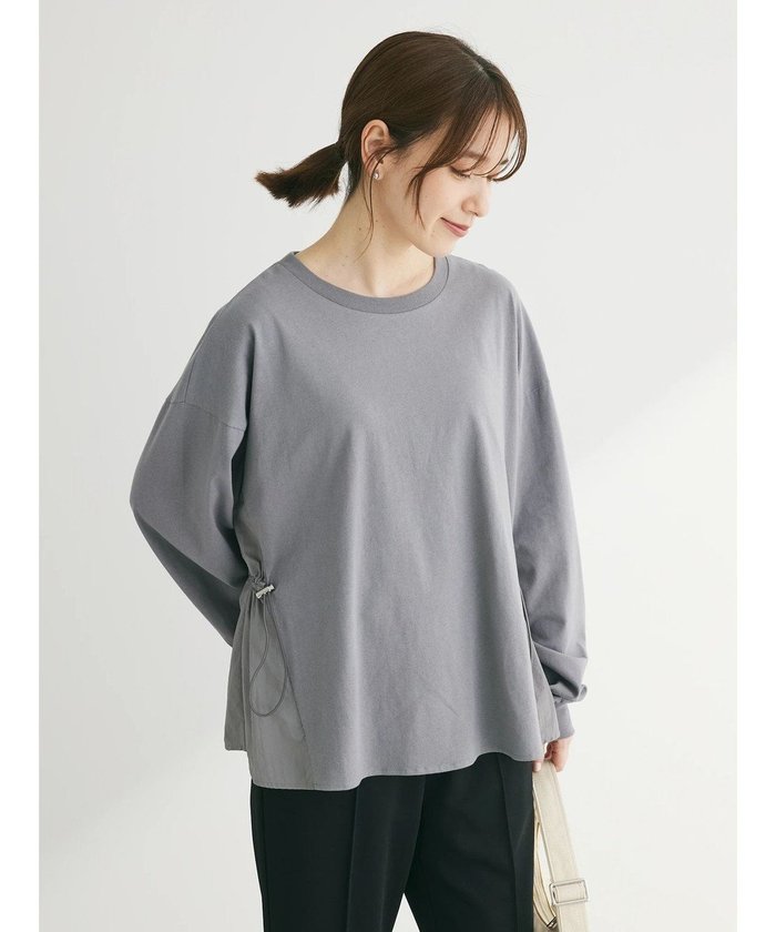 【グリーンパークス/Green Parks】のドロストドッキング長袖プルオーバー インテリア・キッズ・メンズ・レディースファッション・服の通販 founy(ファニー) https://founy.com/ ファッション Fashion レディースファッション WOMEN トップス・カットソー Tops/Tshirt シャツ/ブラウス Shirts/Blouses ロング / Tシャツ T-Shirts プルオーバー Pullover カットソー Cut and Sewn おすすめ Recommend カットソー Cut And Sew ドッキング Docking ドローストリング Drawstring フィット Fit ポケット Pocket 夏 Summer 春 Spring S/S・春夏 Ss・Spring/Summer 長袖 Long Sleeve |ID: prp329100004514955 ipo3291000000031900442