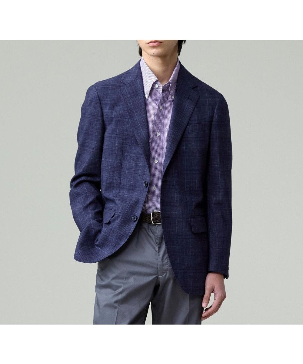 【ジェイ プレス/J.PRESS / MEN】の【WEB・一部店舗限定】ウールリネンチェック ジャケット インテリア・キッズ・メンズ・レディースファッション・服の通販 founy(ファニー) 　ファッション　Fashion　メンズファッション　MEN　アウター　Coats Outerwear/Men　テーラードジャケット　Tailored Jackets　ジャケット　Jacket　リネン　Linen　夏　Summer　春　Spring　S/S・春夏　Ss・Spring/Summer　ネイビー系4|ID: prp329100004515136 ipo3291000000031902065