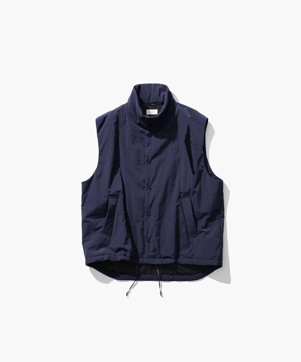 【エイトン/ATON】のTECHNO COTTON リサイクルウールパテッドベスト - UNISEX インテリア・キッズ・メンズ・レディースファッション・服の通販 founy(ファニー) 　ファッション　Fashion　レディースファッション　WOMEN　アウター　Coat Outerwear　ジャケット　Jackets　カシミヤ　Cashmere　ジャケット　Jacket　スタンド　Stand　タフタ　Taffeta　ダウン　Down　ベスト　Vest　ユニセックス　Unisex　ラウンド　Round　A/W・秋冬　Aw・Autumn/Winter・Fw・Fall-Winter　NAVY|ID: prp329100004515145 ipo3291000000031961901