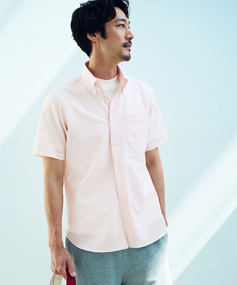 【ジェイ プレス/J.PRESS / MEN】の過酷な夏を乗り切るマストな1着!【 高通気性 / 軽量 / ノンアイロン / 撥水】【BEAT HEAT SYSTEM】半袖シャツ / B.D. インテリア・キッズ・メンズ・レディースファッション・服の通販 founy(ファニー) 　ファッション　Fashion　メンズファッション　Fashion for Men　トップス・カットソー　Cut & Sew Tops　メンズシャツ　Shirts　インナー　Innerwear　春　Spring　軽量　Lightweight, Ultra Light　スマート　Smart, Elegant　ドレス　Dress, One-Piece　パープル　Purple, Violet　半袖　Short Sleeve, Half Sleeve　ミックス　Mix, Mixed Style　S/S・春夏　SS, Spring/Summer, Warm Season　再入荷　Restock / Back in Stock　おすすめ　Recommended / Our Picks　夏　Summer　ビジネス 仕事 通勤　Business / Work / Commuting　ピンク系1|ID: prp329100004515148 ipo3291000000033474717