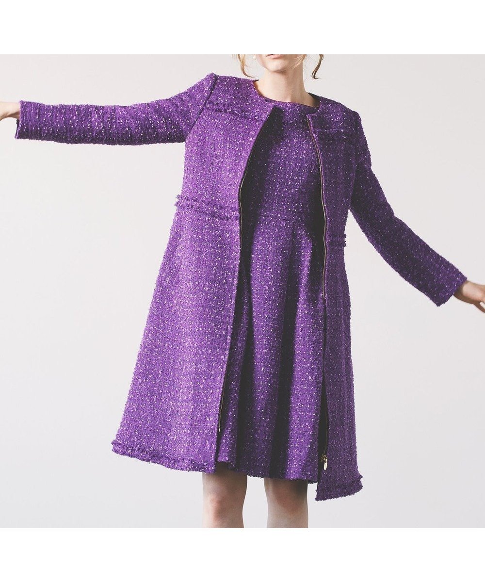 【トッカ/TOCCA】の【消臭】SWEET TWINKLE ツイードコート 人気、トレンドファッション・服の通販 founy(ファニー) 　ファッション　Fashion　レディースファッション　WOMEN　アウター　Coat Outerwear　コート　Coats　ジャケット　Jackets　おすすめ　Recommend　ジャケット　Jacket　ツイード　Tweed　ドレス　Dress　パープル　Purple　エレガント 上品　Elegant　人気　Popularity　A/W・秋冬　Aw・Autumn/Winter・Fw・Fall-Winter　 other-1|ID: prp329100004515159 ipo3291000000031962532