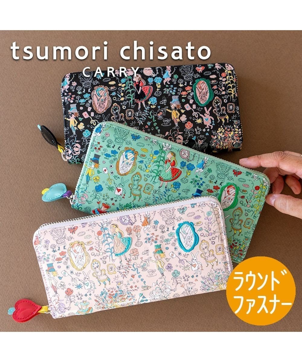 【ツモリチサト キャリー/tsumori chisato CARRY】の不思議の国のアリス ラウンドファスナー長財布 インテリア・キッズ・メンズ・レディースファッション・服の通販 founy(ファニー) 　ファッション　Fashion　レディースファッション　WOMEN　財布　Wallets　エナメル　Enamel　キャラクター　Character　プリント　Print　ポケット　Pocket　ラウンド　Round　再入荷　Restock/Back In Stock/Re Arrival　定番　Standard　財布　Wallet　ピンク|ID: prp329100004515182 ipo3291000000031902571