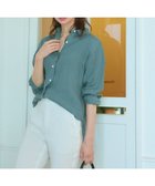 【23区/NIJYUSANKU】の【CLASSY. 9月号掲載/WEB限定カラーあり】LIBECO ベーシック シャツ 【WEB限定】ピーコックグリーン系|ID: prp329100004515195 ipo3291000000031966643