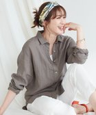 【23区/NIJYUSANKU】の【CLASSY. 9月号掲載/WEB限定カラーあり】LIBECO ベーシック シャツ ダークブラウン系|ID: prp329100004515195 ipo3291000000031966652