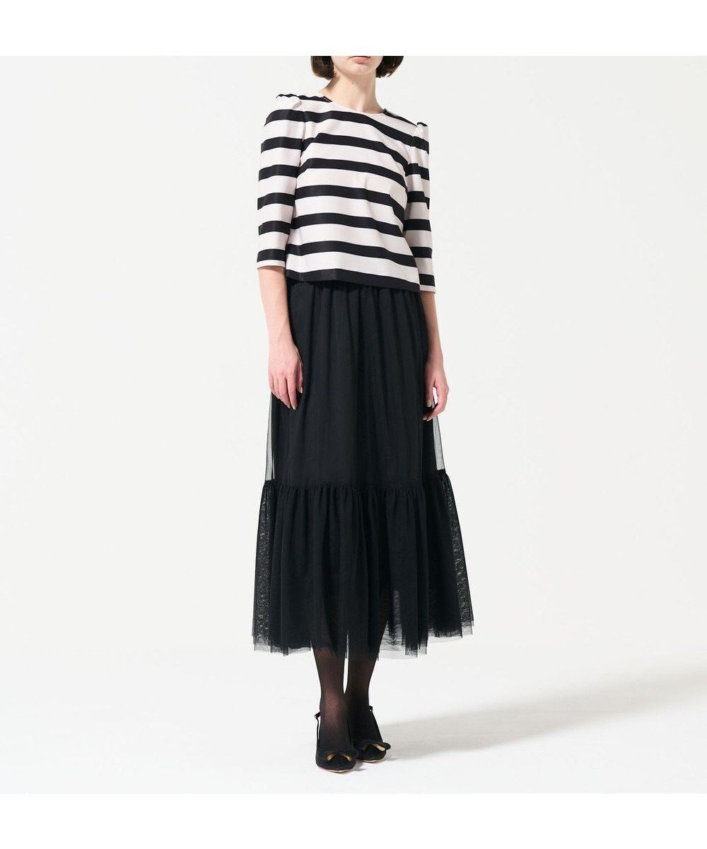 【グレース コンチネンタル/GRACE CONTINENTAL】のボーダープリントトップ 人気、トレンドファッション・服の通販 founy(ファニー) 　ファッション　Fashion　レディースファッション　WOMEN　トップス・カットソー　Tops/Tshirt　シャツ/ブラウス　Shirts/Blouses　ロング / Tシャツ　T-Shirts　カットソー　Cut and Sewn　カットソー　Cut And Sew　クラシカル　Classical　コンパクト　Compact　サテン　Satin　ボーダー　Border　エレガント 上品　Elegant　夏　Summer　S/S・春夏　Ss・Spring/Summer　A/W・秋冬　Aw・Autumn/Winter・Fw・Fall-Winter　 other-1|ID: prp329100004515208 ipo3291000000031903039