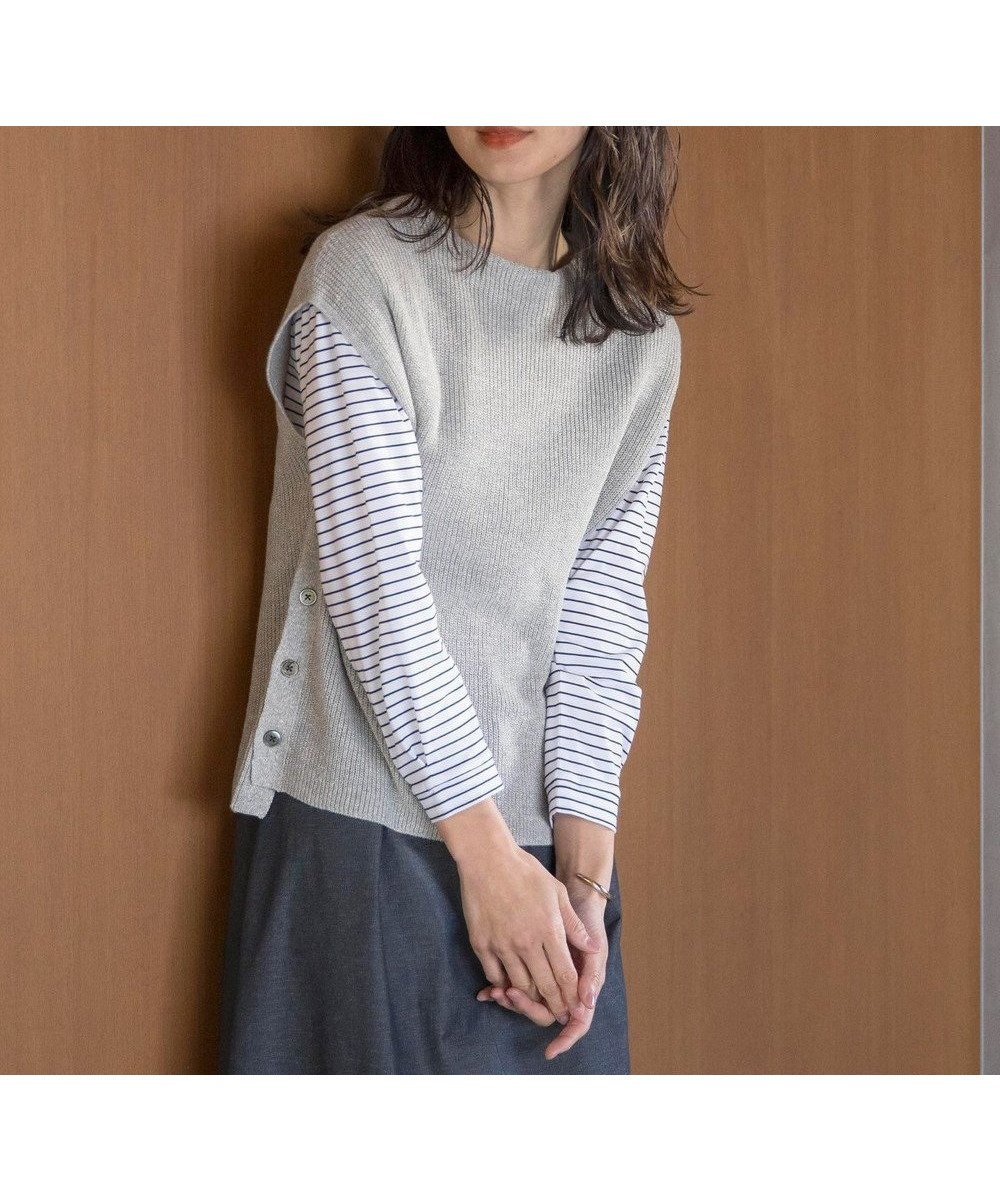 【ジェイ プレス/J.PRESS】の【洗える】LINEN COTTON ニット ベスト インテリア・キッズ・メンズ・レディースファッション・服の通販 founy(ファニー) 　ファッション　Fashion　レディースファッション　WOMEN　アウター　Coat Outerwear　トップス・カットソー　Tops/Tshirt　ニット　Knit Tops　ベスト/ジレ　Gilets/Vests　インナー　Inner　春　Spring　洗える　Washable　畦　Ridge　スリット　Slit　バランス　Balance　ベスト　Vest　S/S・春夏　Ss・Spring/Summer　再入荷　Restock/Back In Stock/Re Arrival　夏　Summer　ライトグレー系|ID: prp329100004515237 ipo3291000000031972031