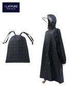 【ムーンバット/MOONBAT】のFLAT PURE レインコート チェック柄 リュック対応 ユニセックス 収納袋付き ネイビーブルー|ID: prp329100004515251 ipo3291000000031903608