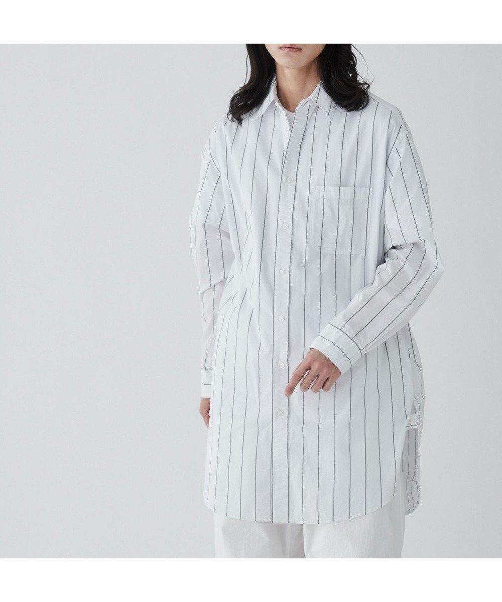 【ウィゴー/WEGO】のストライプロングシャツ インテリア・キッズ・メンズ・レディースファッション・服の通販 founy(ファニー) 　ファッション　Fashion　レディースファッション　WOMEN　トップス・カットソー　Tops/Tshirt　シャツ/ブラウス　Shirts/Blouses　ストライプ　Stripe　スマホ　Smartphone　スリット　Slit　ビッグ　Big　ポケット　Pocket　ロング　Long　再入荷　Restock/Back In Stock/Re Arrival　夏　Summer　春　Spring　S/S・春夏　Ss・Spring/Summer　長袖　Long Sleeve　ホワイトストライプ|ID: prp329100004515258 ipo3291000000031981763