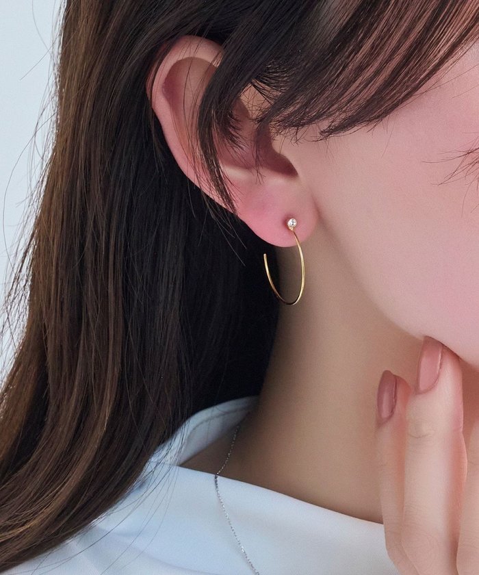 【フィービィー/phoebe】の【金属アレルギー対応】スリムフープビジューセラミックピアス インテリア・キッズ・メンズ・レディースファッション・服の通販 founy(ファニー) https://founy.com/ ファッション Fashion レディースファッション WOMEN アクセサリー Accessories ビジュー Bijou フォルム Form フープ Hoop |ID: prp329100004515469 ipo3291000000031984628