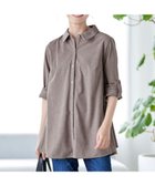 【ティアクラッセ/Tiaclasse】の【洗える】コーデュロイシャツチュニックブラウス モカ|ID: prp329100004515537 ipo3291000000032603020