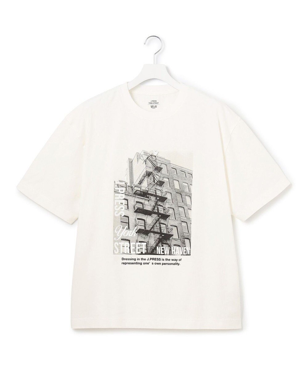 【ジェイプレスヨークストリート/J.PRESS YORK STREET】の【UNISEX】フォトプリントTシャツ ”New Yourk street” インテリア・キッズ・メンズ・レディースファッション・服の通販 founy(ファニー) 　ファッション　Fashion　レディースファッション　WOMEN　トップス・カットソー　Tops/Tshirt　シャツ/ブラウス　Shirts/Blouses　ロング / Tシャツ　T-Shirts　カットソー　Cut and Sewn　ユニセックス　Unisex　アメリカン　American　カットソー　Cut And Sew　グラフィック　Graphic　ニューヨーク　New York　プリント　Print　夏　Summer　春　Spring　S/S・春夏　Ss・Spring/Summer　ホワイト系|ID: prp329100004515615 ipo3291000000031907180