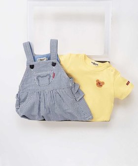 【ミキハウスホットビスケッツ/MIKI HOUSE HOT BISCUITS / KIDS】のストライプ柄 ジャンパースカート&ワンポイント半袖Tシャツギフトセット【BOX付き】 人気、トレンドファッション・服の通販 founy(ファニー) ファッション Fashion キッズファッション KIDS インナー Inner カラフル Colorful ギフト プレゼント Gift Present サッカー Soccer シンプル Simple ストライプ Stripe ベビー Baby ワンポイント One Point 半袖 Short Sleeve 夏 Summer |ID:prp329100004516250