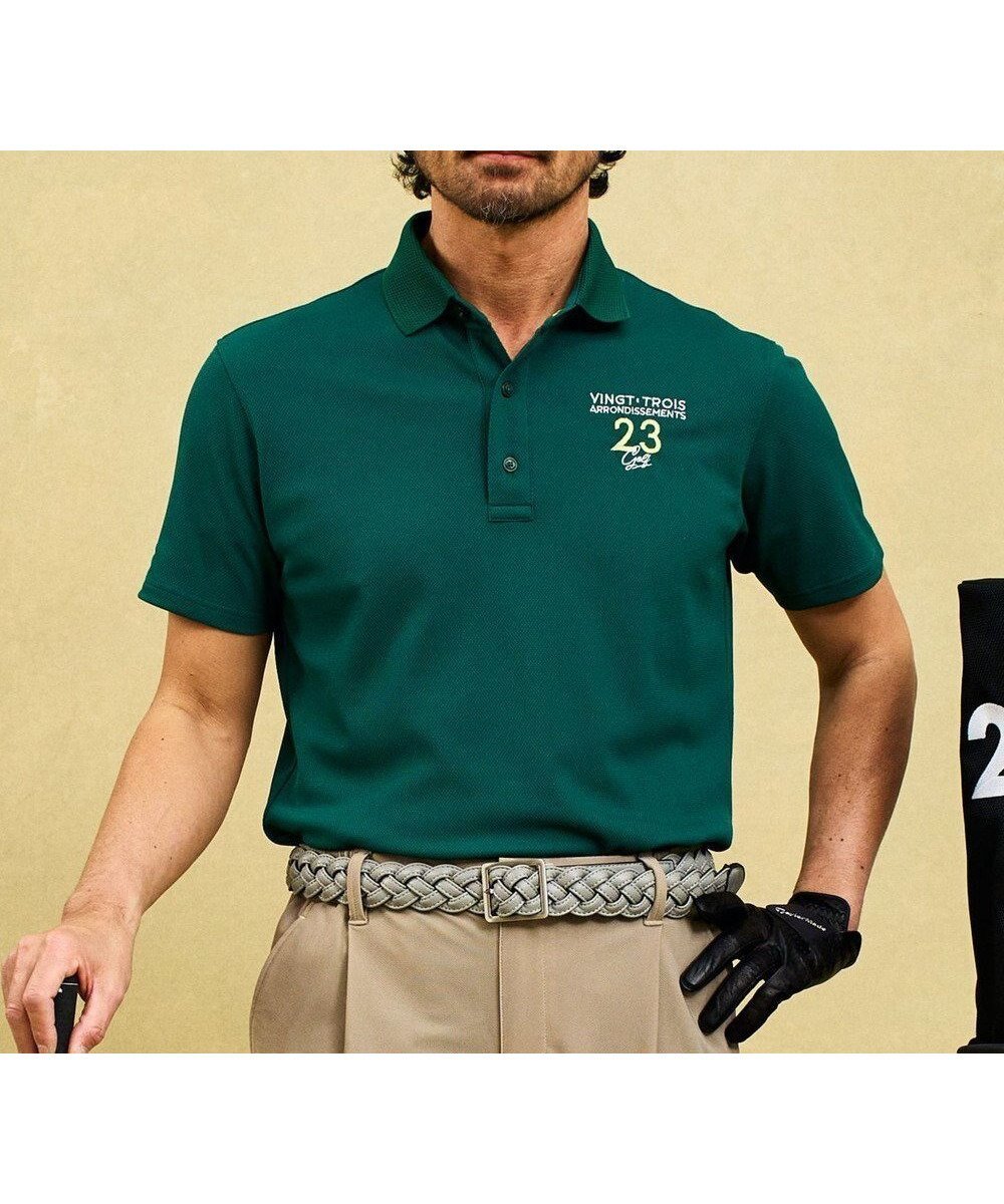 【23区 ゴルフ/23区GOLF / MEN】の【MEN】ハニカムライトカノコポロ 吸水速乾 UVケア メッシュ衿 インテリア・キッズ・メンズ・レディースファッション・服の通販 founy(ファニー) 　ファッション　Fashion　メンズファッション　MEN　トップス・カットソー　Tops/Tshirt/Men　シャツ　Shirts　ポロシャツ　Polo Shirts　春　Spring　コンパクト　Compact　吸水　Water Absorption　軽量　Lightweight　スリム　Slim　パターン　Pattern　ポロシャツ　Polo Shirt　メッシュ　Mesh　ラウンド　Round　S/S・春夏　Ss・Spring/Summer　夏　Summer　グリーン系|ID: prp329100004516258 ipo3291000000031915507