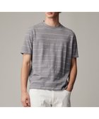 【ジョセフ アブード/JOSEPH ABBOUD / MEN】の【和紙ニット/日本素材・縫製/ 軽量/通気性/速乾性】和紙フライスボーダー Tシャツ ライトグレー系2|ID: prp329100004516270 ipo3291000000031915598