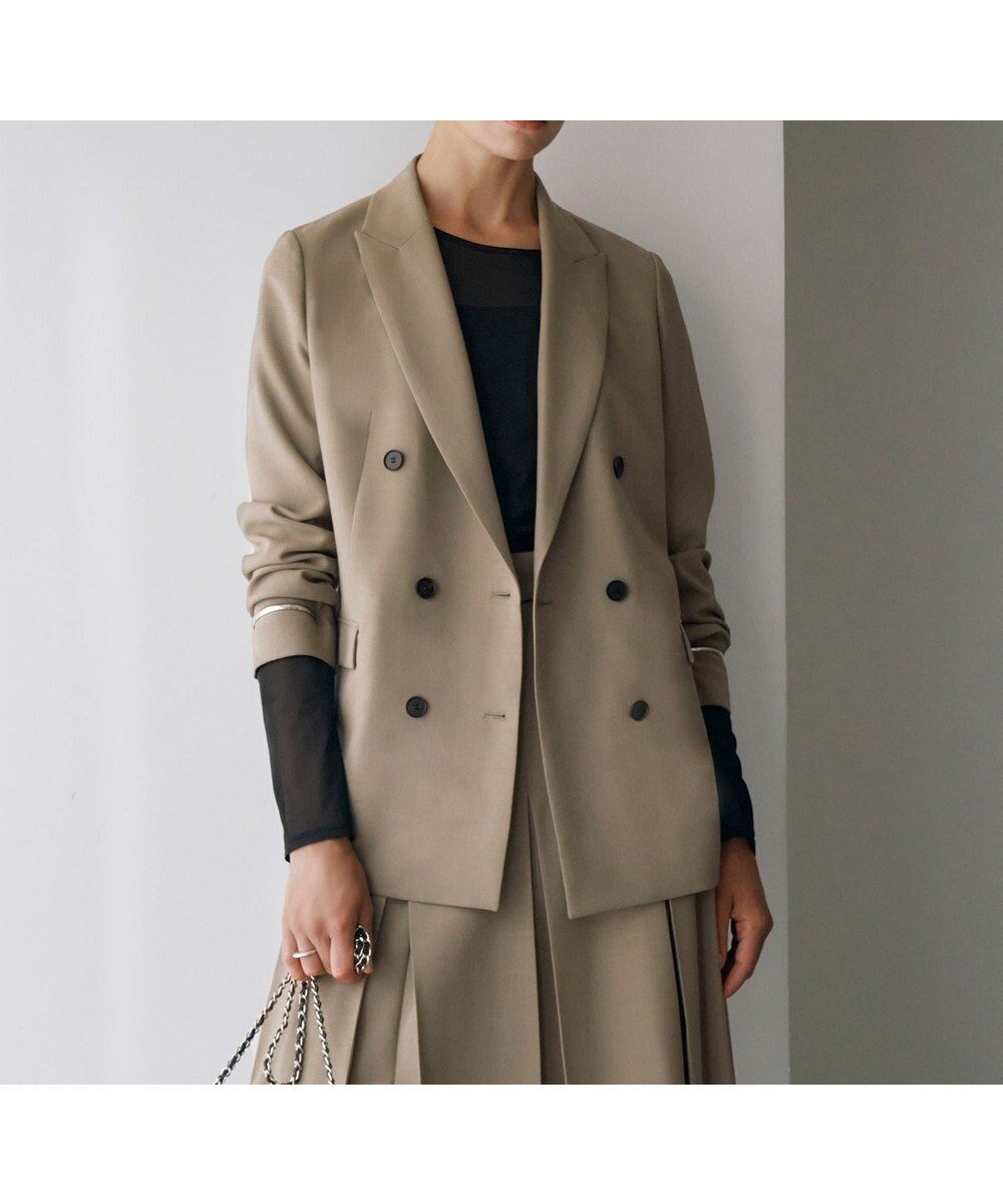 【アイシービー/iCB】のウール2WAYストレッチ ダブルブレストジャケット インテリア・キッズ・メンズ・レディースファッション・服の通販 founy(ファニー) 　ファッション　Fashion　レディースファッション　WOMEN　アウター　Coat Outerwear　ジャケット　Jackets　テーラードジャケット　Tailored Jackets　洗える　Washable　キャミソール　Camisole　シェイプ　Shape　ジャケット　Jacket　ストレッチ　Stretch　ストレート　Straight　セットアップ　Set Up　ダブル　Double　ワイド　Wide　A/W・秋冬　Aw・Autumn/Winter・Fw・Fall-Winter　2024年　2024　2024-2025秋冬・A/W　Aw/Autumn/Winter/Fw/Fall/2024-2025　フォーン系|ID: prp329100004516308 ipo3291000000031916096