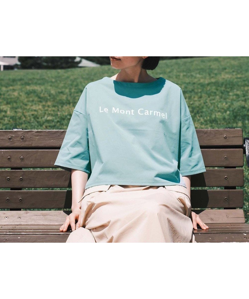 【シェアパーク/SHARE PARK】の【UVカット・吸水速乾・ストレッチ・軽量 】ロゴショートTシャツ(S・Mサイズ) インテリア・キッズ・メンズ・レディースファッション・服の通販 founy(ファニー) 　ファッション　Fashion　レディースファッション　WOMEN　トップス・カットソー　Tops/Tshirt　シャツ/ブラウス　Shirts/Blouses　ロング / Tシャツ　T-Shirts　カットソー　Cut and Sewn　春　Spring　カットソー　Cut And Sew　吸水　Water Absorption　軽量　Lightweight　ショート　Short　シンプル　Simple　ストレッチ　Stretch　トレンド　Trend　フランス　France　フロント　Front　リラックス　Relax　ワーク　Work　S/S・春夏　Ss・Spring/Summer　再入荷　Restock/Back In Stock/Re Arrival　夏　Summer　サックスブルー系|ID: prp329100004516357 ipo3291000000031916790