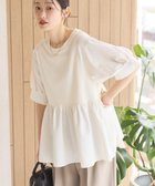 【アメリカンホリック/AMERICAN HOLIC】の異素材切替ペプラムプルオーバー Ivory|ID: prp329100004516453 ipo3291000000031917499