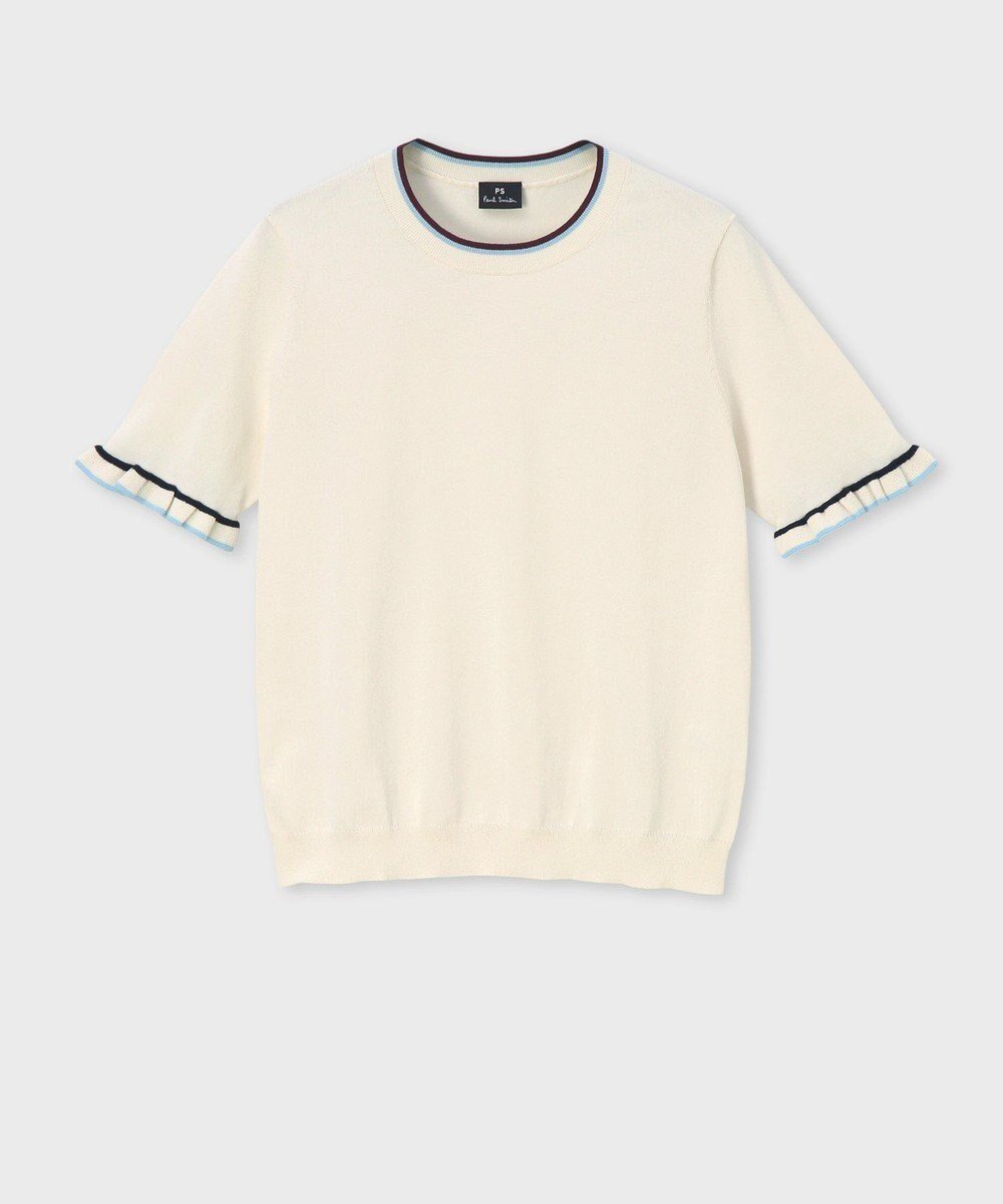 【ポール スミス/Paul Smith】の【洗える】フレアスリーブ 半袖ニット インテリア・キッズ・メンズ・レディースファッション・服の通販 founy(ファニー) 　ファッション　Fashion　レディースファッション　WOMEN　トップス・カットソー　Tops/Tshirt　ニット　Knit Tops　NEW・新作・新着・新入荷　New Arrivals　おすすめ　Recommend　カーディガン　Cardigan　コンパクト　Compact　スリーブ　Sleeve　セーター　Sweater　デニム　Denim　フェミニン　Feminine　フレア　Flare　半袖　Short Sleeve　夏　Summer　春　Spring　S/S・春夏　Ss・Spring/Summer　洗える　Washable　A/W・秋冬　Aw・Autumn/Winter・Fw・Fall-Winter　オフホワイト|ID: prp329100004516510 ipo3291000000031917859