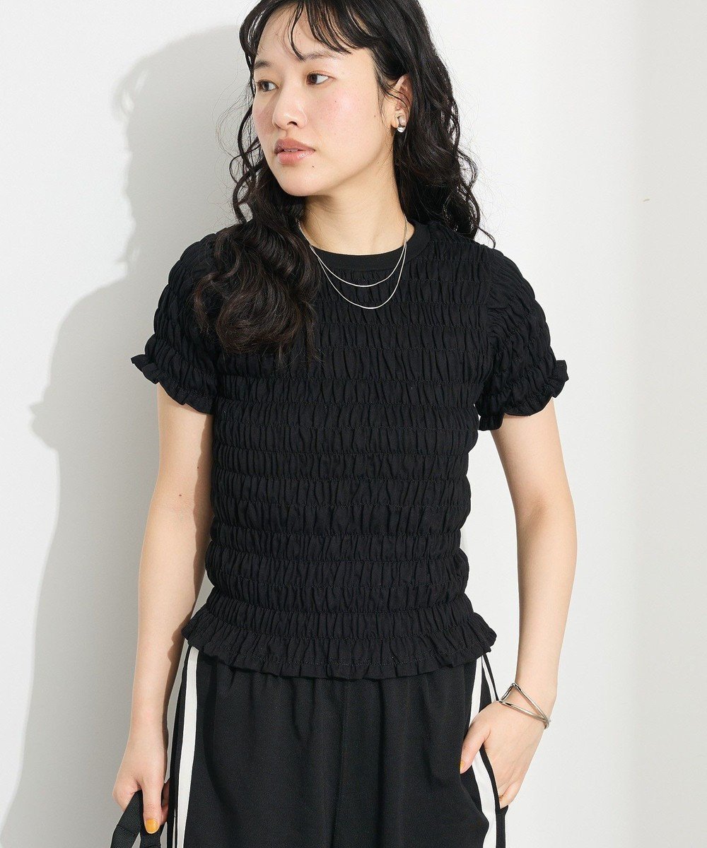 【クラフトスタンダードブティック/CRAFT STANDARD BOUTIQUE】のシャーリングTシャツ インテリア・キッズ・メンズ・レディースファッション・服の通販 founy(ファニー) 　ファッション　Fashion　レディースファッション　Fashion for Women　トップス・カットソー　Cut & Sew Tops　シャツ・ブラウス・オフィスカジュアル　Elegant Blouses & Button-Ups　ロングTシャツ・Tシャツ　Longline T-Shirts & Tees　カットソー・ベーシックTシャツ　Cut-and-Sewn Tops / Stretch Tees & Basics　インナー　Innerwear　春　Spring　カットソー　Cut and Sewn Top　キャミソール　Camisole, Spaghetti Strap Top　キャミワンピース　Cami Dress, Slip Dress　コンパクト　Compact, Small Size　シャーリング　Shirring, Ruched　シンプル　Simple, Minimal　フィット　Fit, Slim Fit　プレーン　Plain, Simple　ベーシック　Basic, Essential　ボトム　Bottoms, Lower Wear　ポケット　Pocket, Pocket Detail　S/S・春夏　SS, Spring/Summer, Warm Season　おすすめ　Recommended / Our Picks　夏　Summer　2025年　2025　2025春夏・S/S　Spring/Summer 2025 SS25　Black|ID: prp329100004516542 ipo3291000000032586306