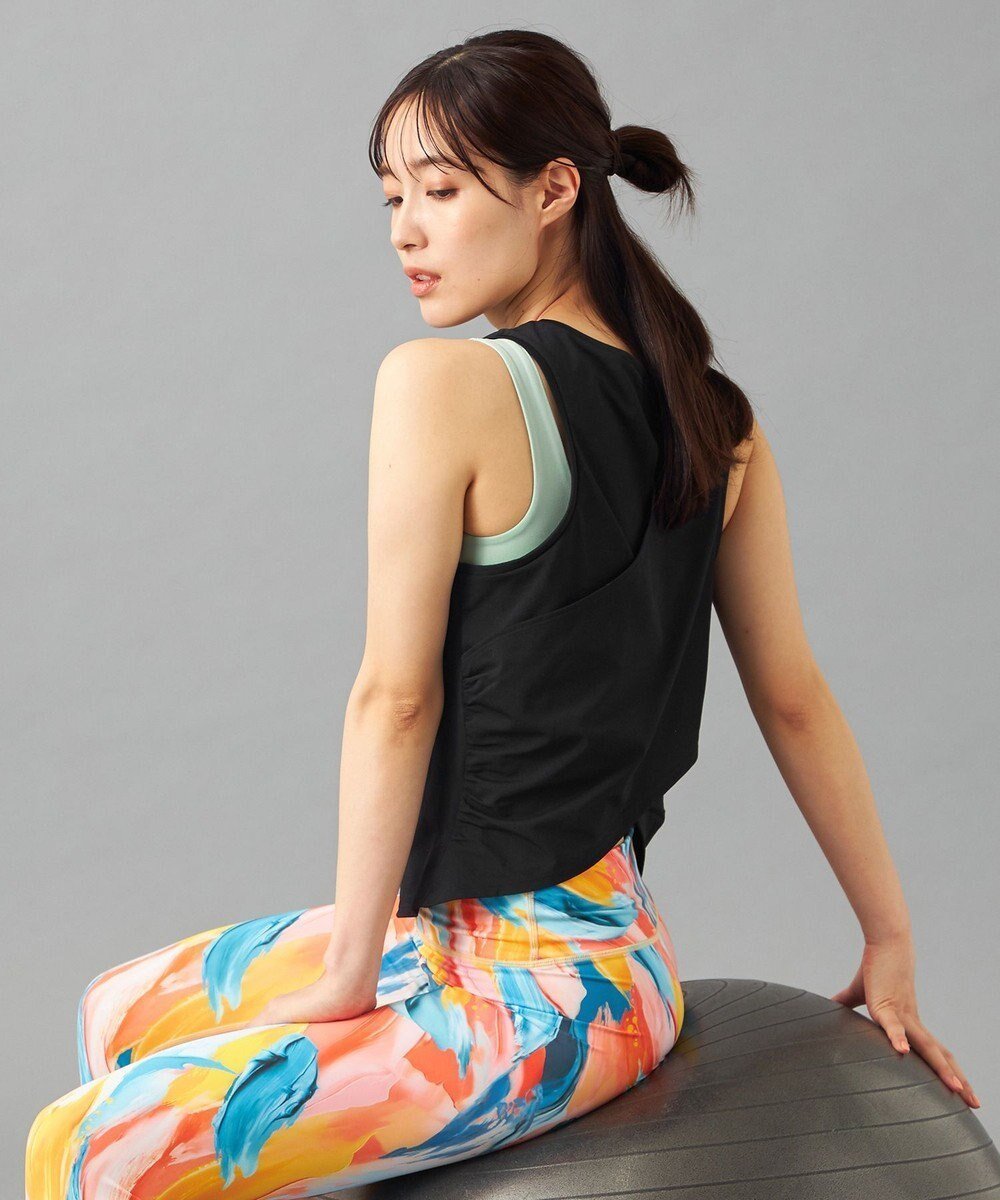 【チャコット/Chacott】のChacott BALANCE EasyCare+ デザインタンクトップ インテリア・キッズ・メンズ・レディースファッション・服の通販 founy(ファニー) 　ファッション　Fashion　レディースファッション　WOMEN　トップス・カットソー　Tops/Tshirt　吸水　Water Absorption　軽量　Lightweight　シンプル　Simple　スタイリッシュ　Stylish　ストレッチ　Stretch　スポーツ　Sports　タンク　Tank　ドレープ　Drape　パウダー　Powder　フィット　Fit　ランニング　Running　ブラック|ID: prp329100004516615 ipo3291000000031918512