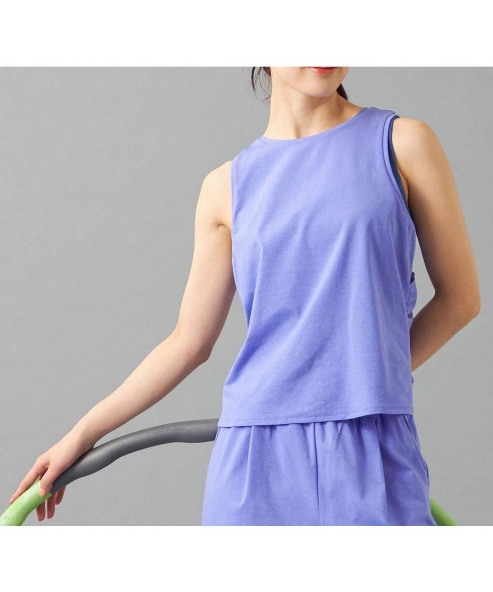 【チャコット/Chacott】のChacott BALANCE EasyCare+ デザインタンクトップ インテリア・キッズ・メンズ・レディースファッション・服の通販 founy(ファニー) 　ファッション　Fashion　レディースファッション　WOMEN　トップス・カットソー　Tops/Tshirt　吸水　Water Absorption　軽量　Lightweight　シンプル　Simple　スタイリッシュ　Stylish　ストレッチ　Stretch　スポーツ　Sports　タンク　Tank　ドレープ　Drape　パウダー　Powder　フィット　Fit　ランニング　Running　ヒヤシンス|ID: prp329100004516615 ipo3291000000031918515